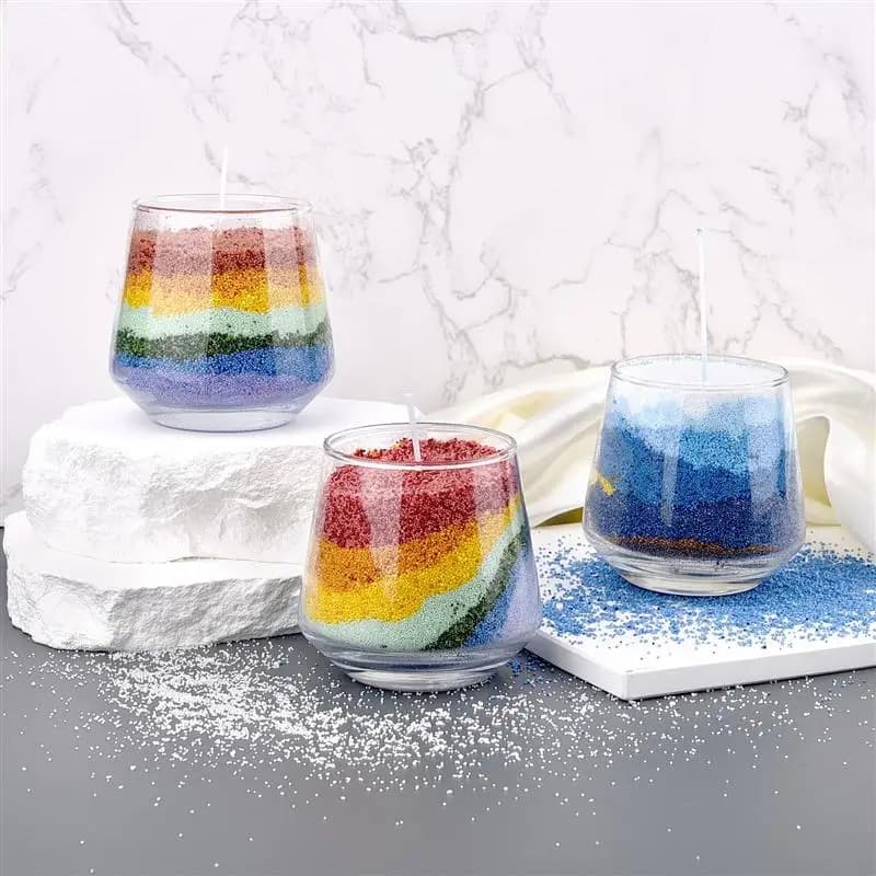 Sable coloré avertir naturel pour bougie, décor de bricolage, peinture de sable, colorant exécutif, fournitures d'avertissement de flocon de neige, 10g