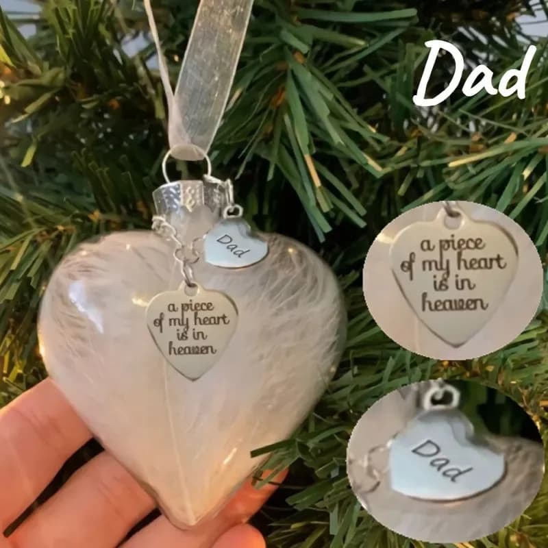 Un morceau de mon cœur est au paradis, Souvenir de noël, boule en plastique transparente, ornements commémoratifs pour arbre de noël, bijoux cadeau