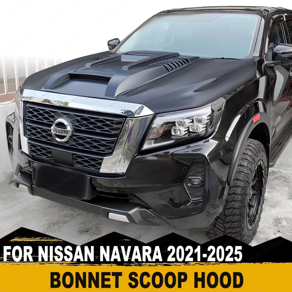 Couvre-capot noir mat pour Nissan Navara 2021 2022 2023 2024 2025 Frontier D23 NP300, protection ABS, accessoires auto
