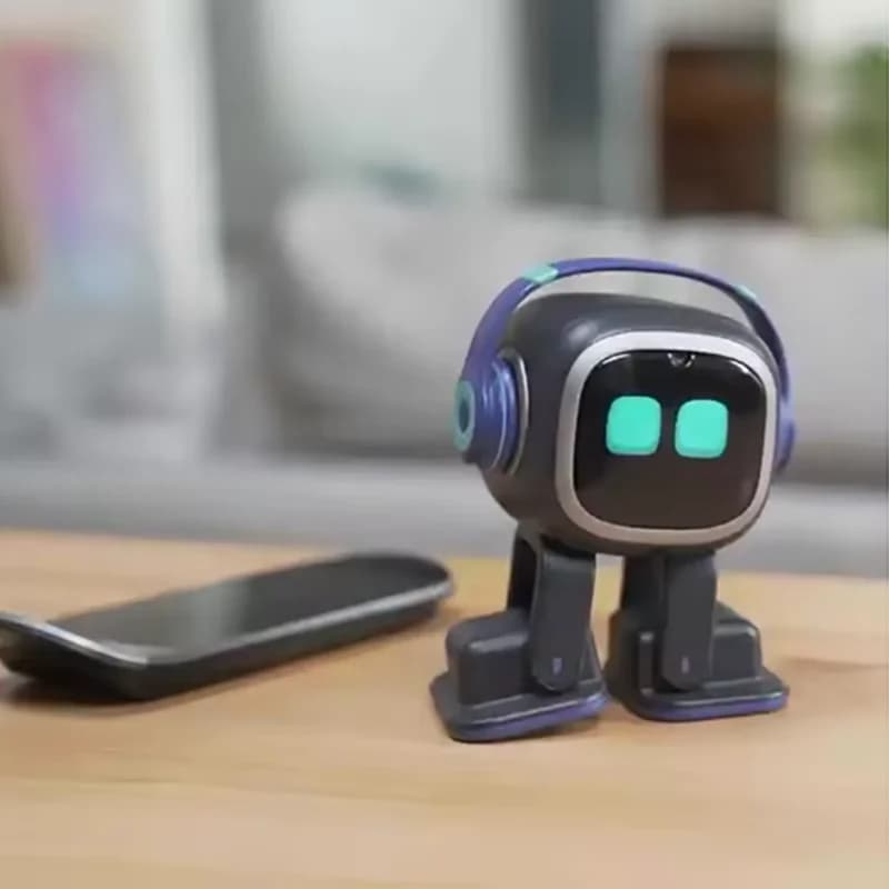 Compagnon de robot de bureau Emo AI |   Caractéristiques d'interaction vocale, de reconnaissance faciale, de lecture musicale et de capacités dansantes