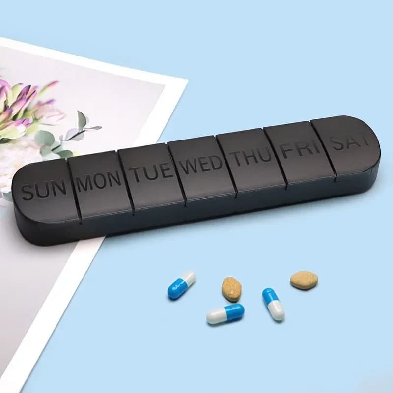 Boîte à pilules médicale hebdomadaire, étui à pilules, distribution de médicaments, Mini étui de rangement de pilules Portable à 7 grilles, boîte à pilules, conteneur de stockage de comprimés
