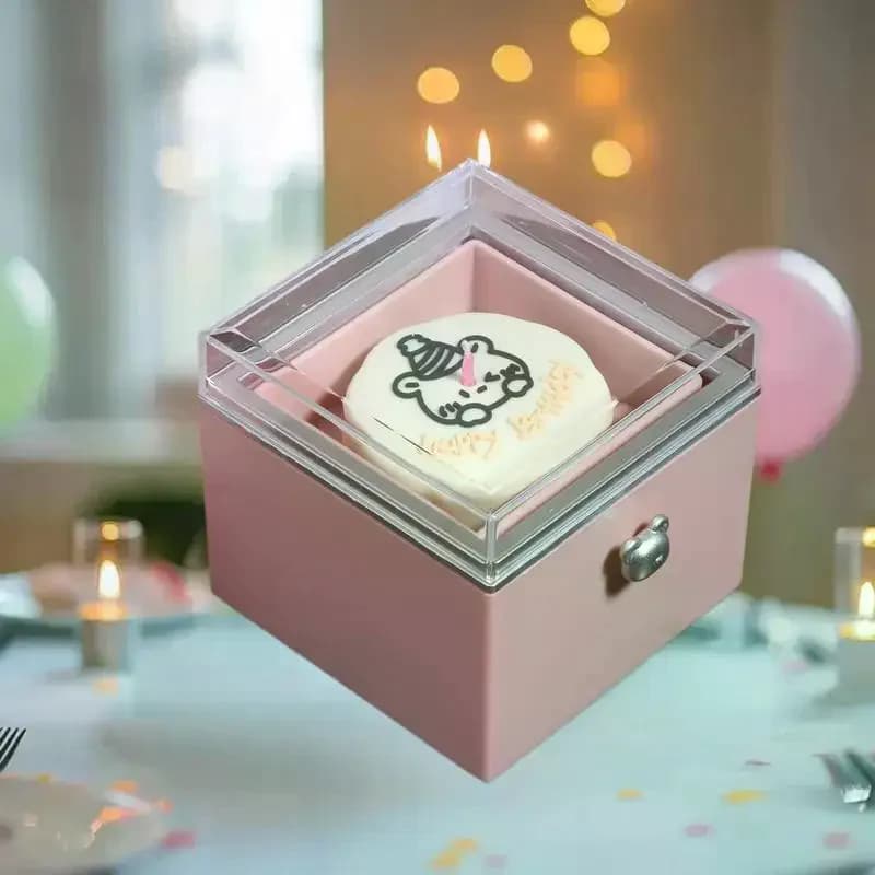 Bougie d'anniversaire rotative, boîte à gâteaux Surprise, cadeau d'anniversaire créatif, boîte à bagues et colliers pour décorations de fête