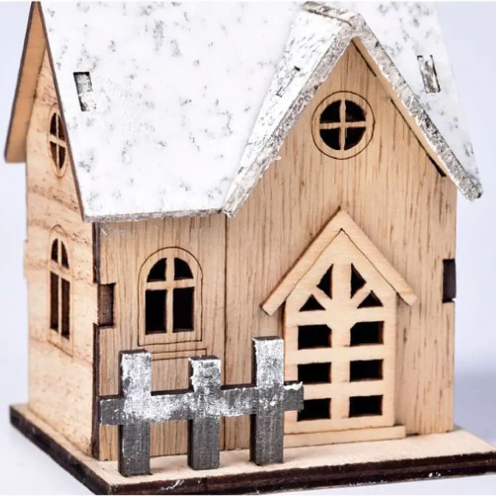 Table artisanale lumière LED cadeau de noël cabane pour la maison cabine lumineuse décorations de noël maison en bois ornements de noël