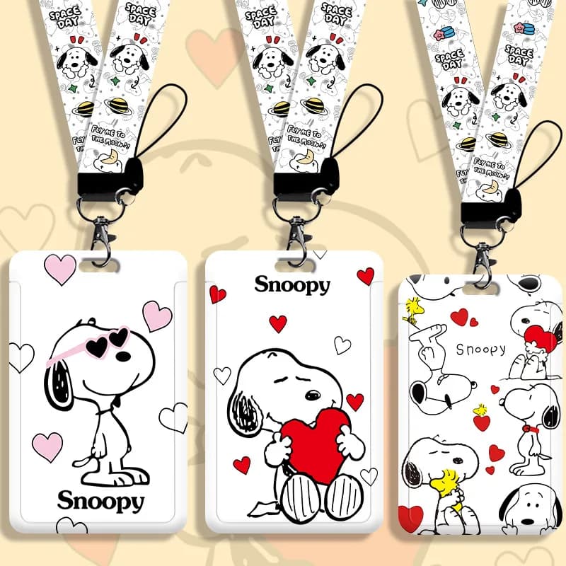 Étui pour cartes Snoopys, étui pour carte d'étudiant, étui pour carte de campus, étui pour carte de transport en commun, étui pour carte de repas, étui pour carte de travail, étui pour carte de transp