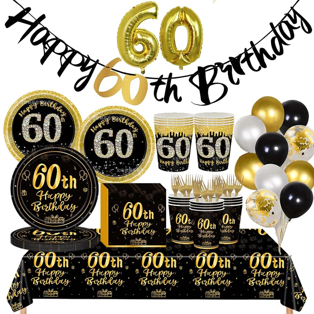 Décorations de 60e anniversaire pour hommes et femmes