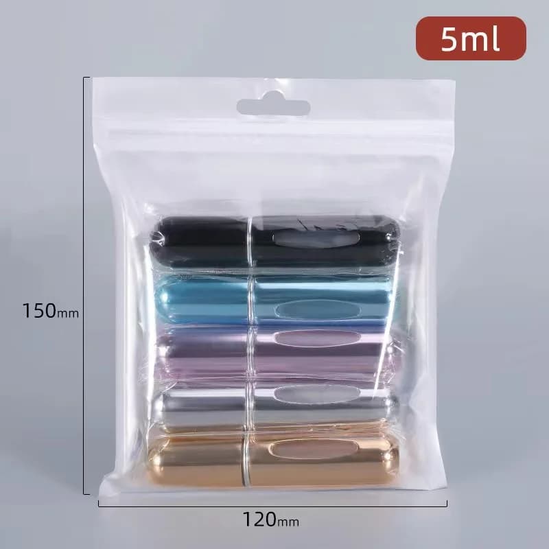 5 flacons vaporisateurs de parfum miniatures portables rechargeables de 5 ml, flacon de parfum rechargeable, pompe à parfum, étui vide, outils