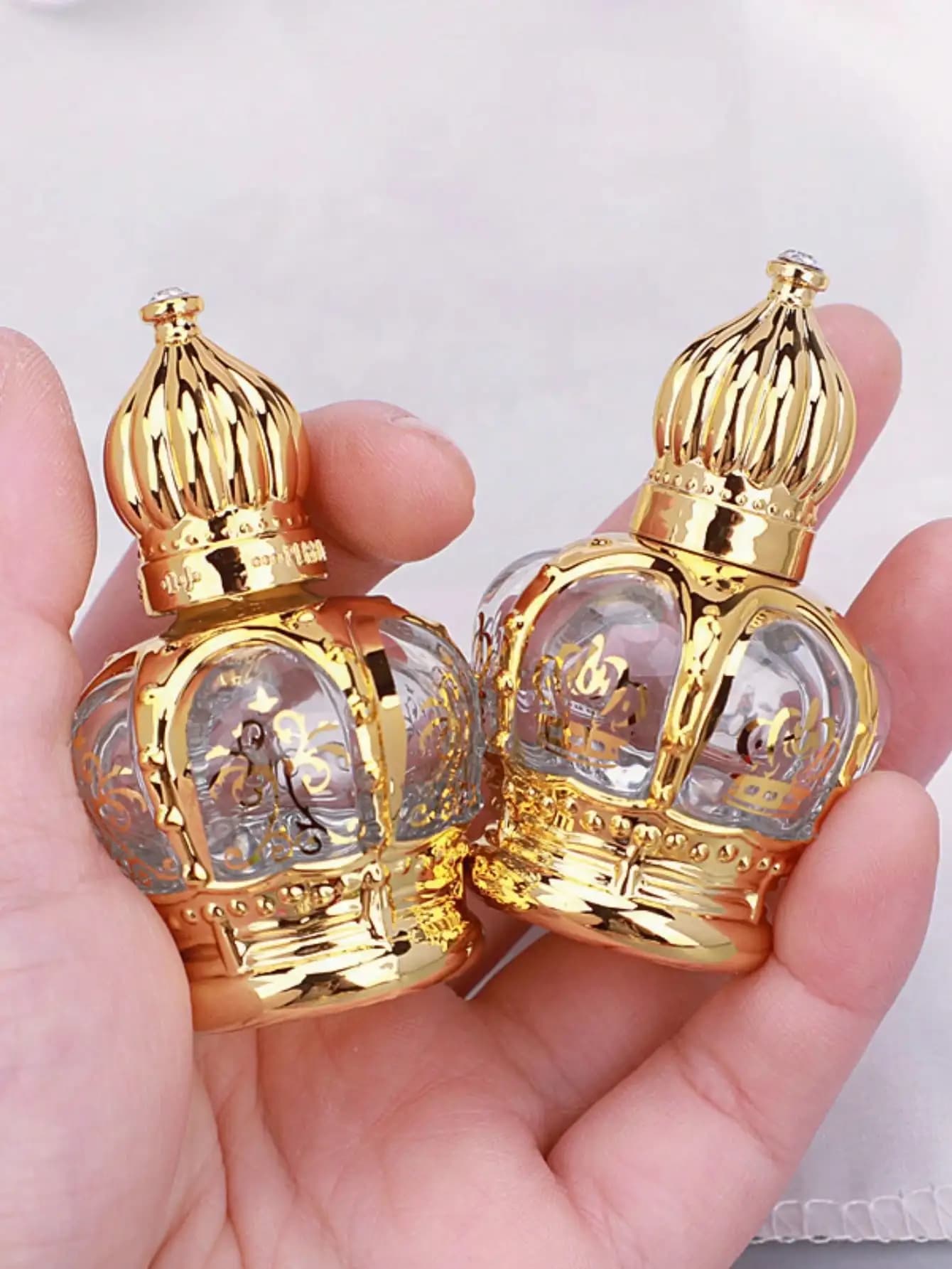 Bouteille de parfum de Style dubaï, bouteille à rouleau Vintage en verre d'huile essentielle, conteneur distributeur vide de voyage Portable de 12ml