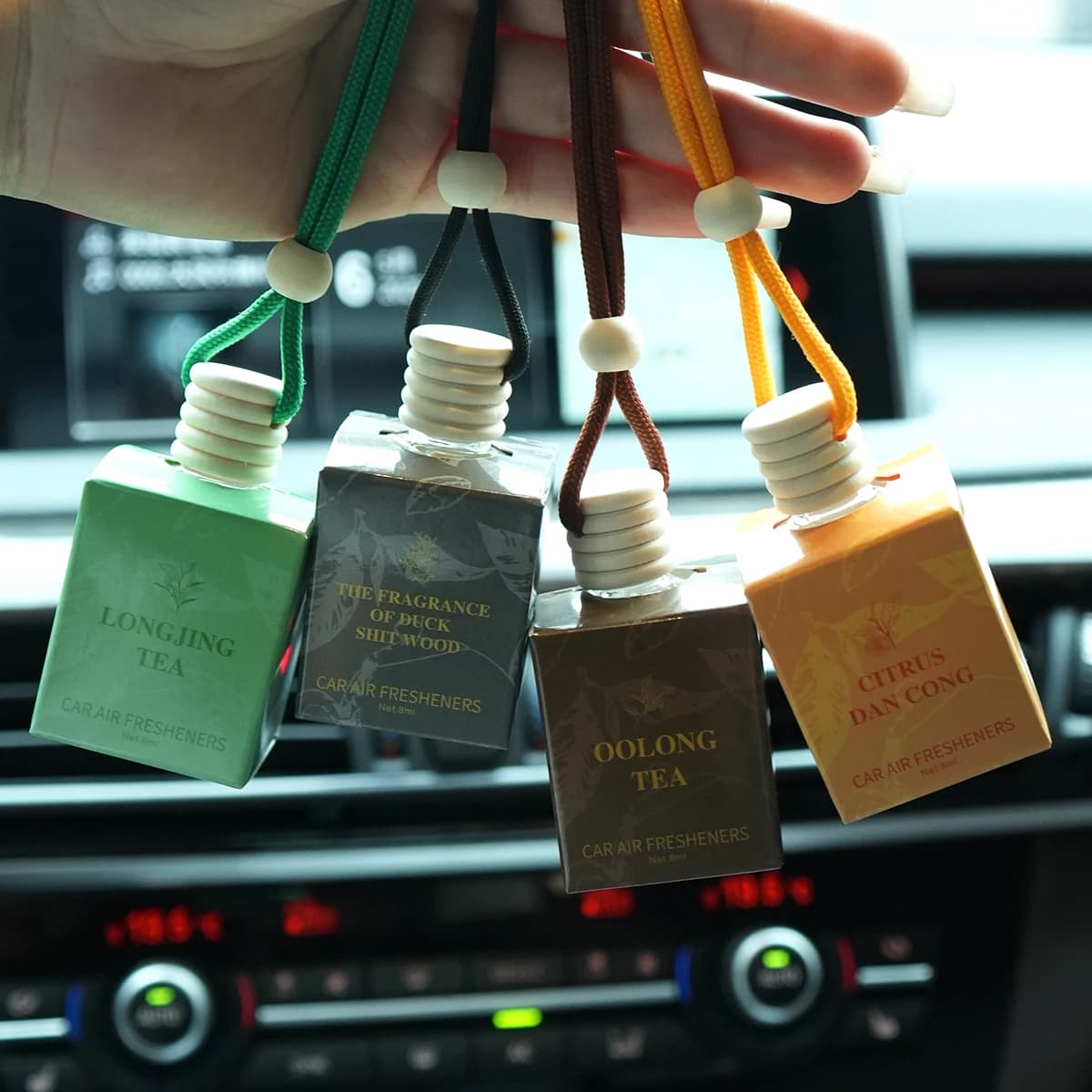 Parfum de voiture parfumé au thé, parfum durable, diffuseur de parfum pour voiture à suspendre, parfum sans alcool