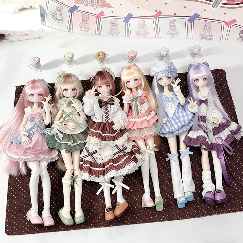 L'histoire de la boisson thé pendant les quatre saisons boîte aveugle Momotale BJD sac Surprise mignon fille figurine boîte mystère jouets