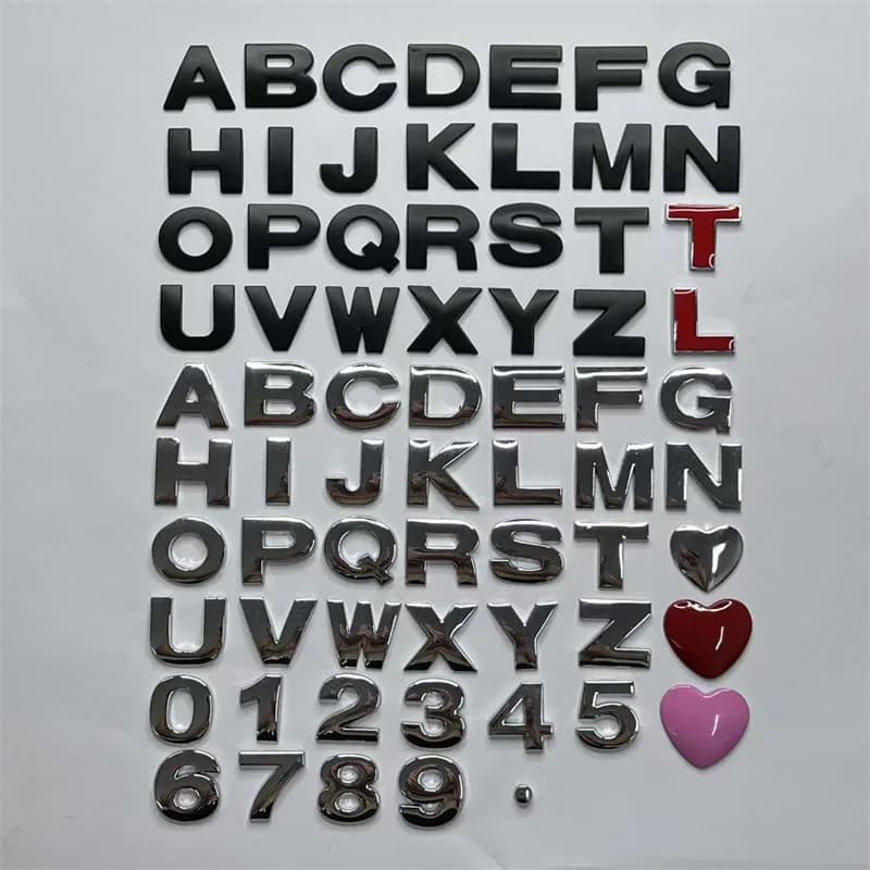 Lettres et chiffres A-Z 0-9 45mm pour personnalisation de voiture