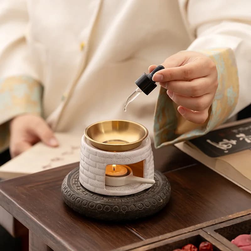 Diffuseur d'aromathérapie en céramique, chauffe-huile et chauffe-bougie pour usage domestique, encens, café en poudre, Relaxation, décor de salle de méditation