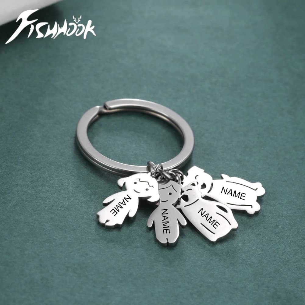Cadeau de la fête des mères pour couple, porte-clés personnalisé avec nom, porte-clés personnalisé pour femme, homme, amie, sœur, frère, famille, maman, papa, bijoux