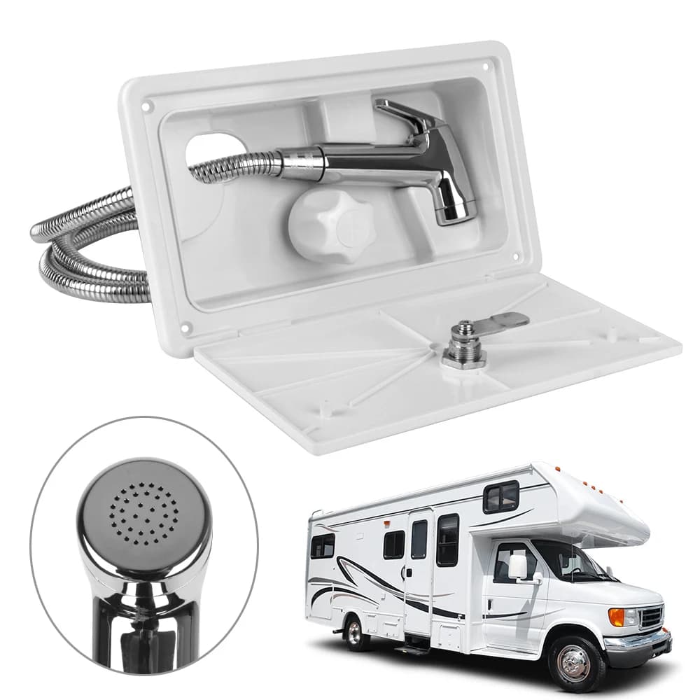 Accessoires de camping-car, douche extérieure extérieure avec serrure pour bateau, camping-car, caravane, camping-car, Kit de boîte de douche