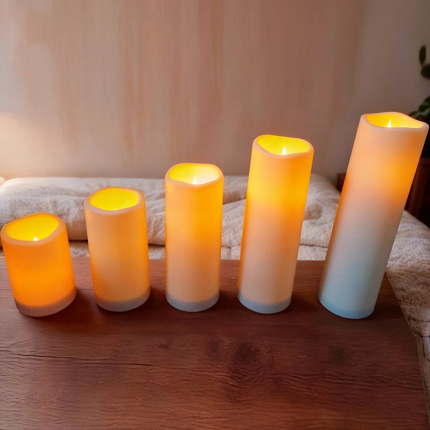 Bougies étanches scintillantes sans flamme, avec télécommande, pilier LED d'extérieur et d'intérieur, pour Festival, fête de mariage