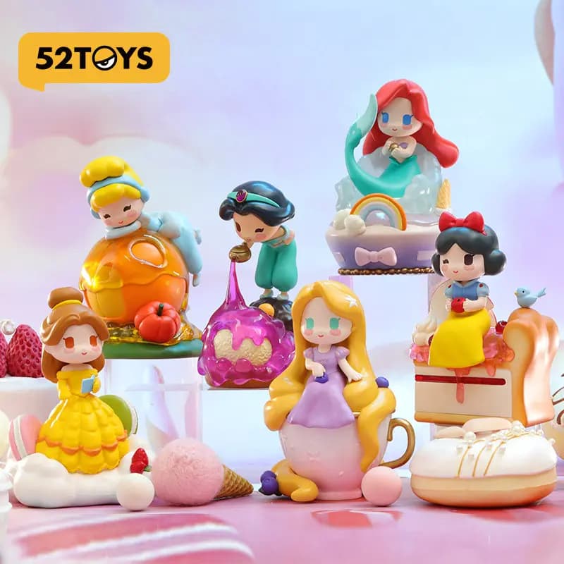 Nouvelle série de desserts Disney Princess 52toys, boîte ouverte, jouet de collection, poupée, ornement de bureau, pour les passionnés d'anime, enfants, décoration de la maison