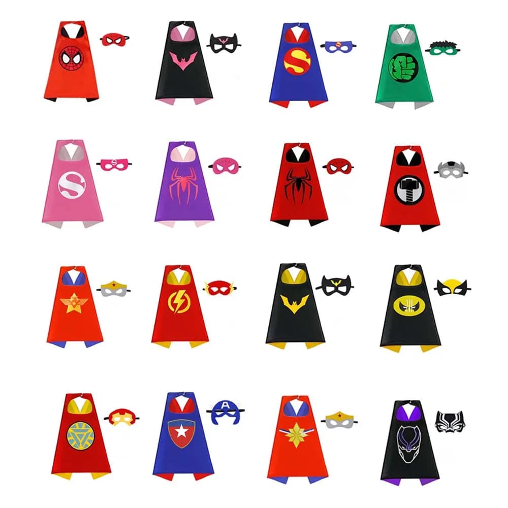Cadeaux d'anniversaire Capes de super-héros pour garçon et fille, Costumes de dessin animé, fournitures de fête, cape de pâques et d'halloween