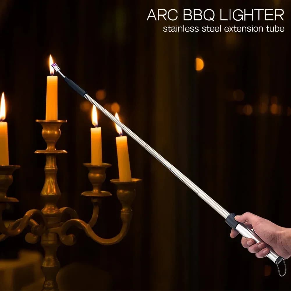 70 CM BBQ bougie USB briquets longue réglable Rechargeable cuisine coupe-vent allume-cigare Plasma pulsé Arc puissant