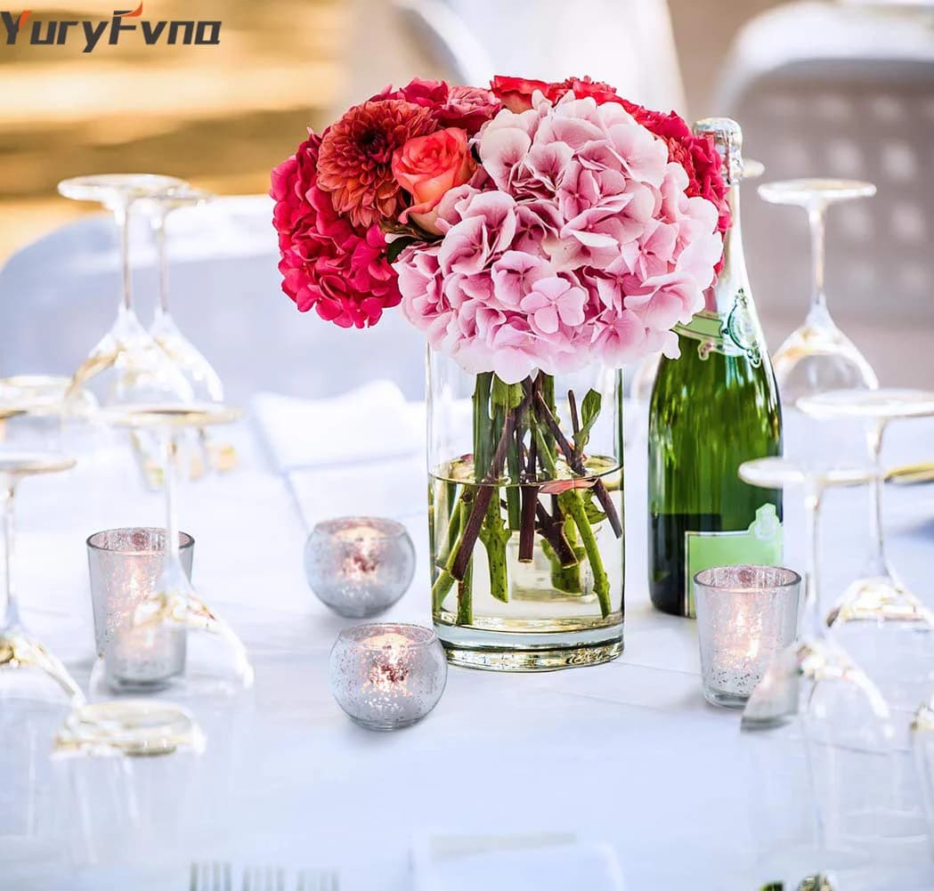 YuryFvna 6/12 pièces bougeoirs en verre de mercure chandelier votif photophore centres de table de mariage fêtes décoration de la maison cadeau