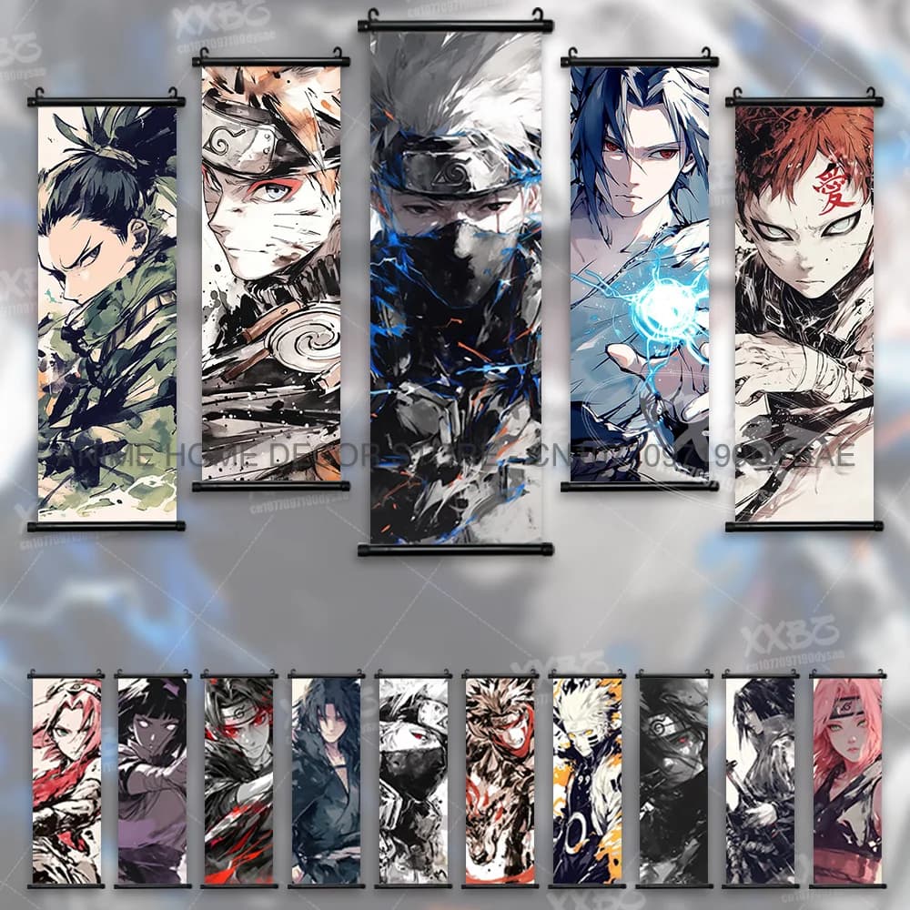 NarAAAnime Wall Artwork Wallpaper Posters, Gaara, Nara Shikamaru, Face Painting, Uchiha Sasuke, Home Decoration, Scrolls Picture