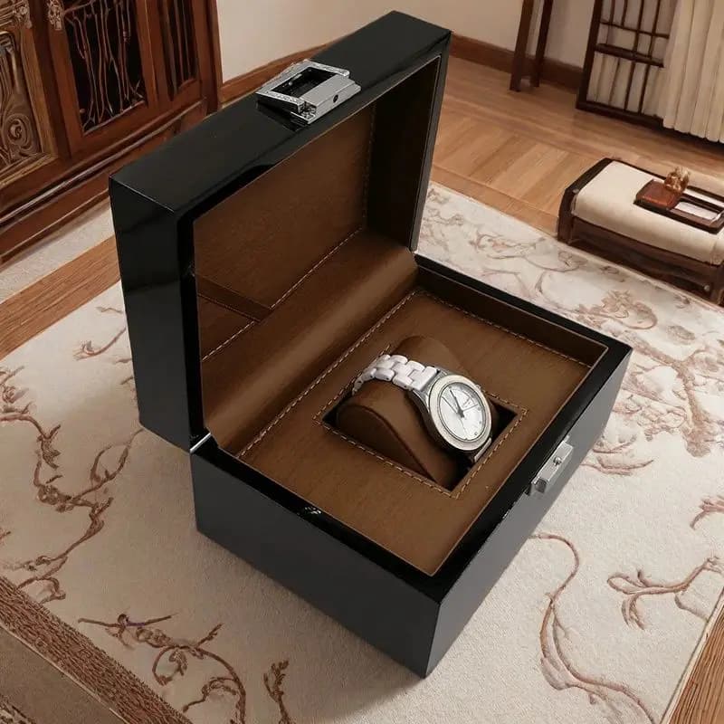 Boîte de montre laquée en bois massif de qualité supérieure, mallette de rangement de bijoux, tampon d'affichage haut de gamme pour montres et bijoux, emballage cadeau Premium