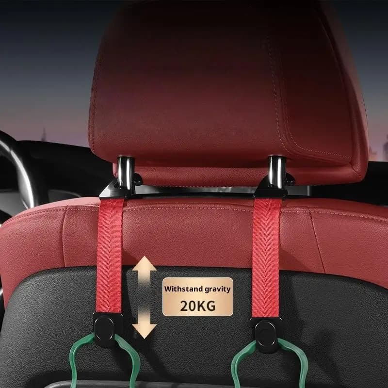 Pack d'accessoires automobiles de 2, crochets pour appui-tête de voiture pour le rangement des sacs, cintres à Clip pour support organisateur de siège arrière