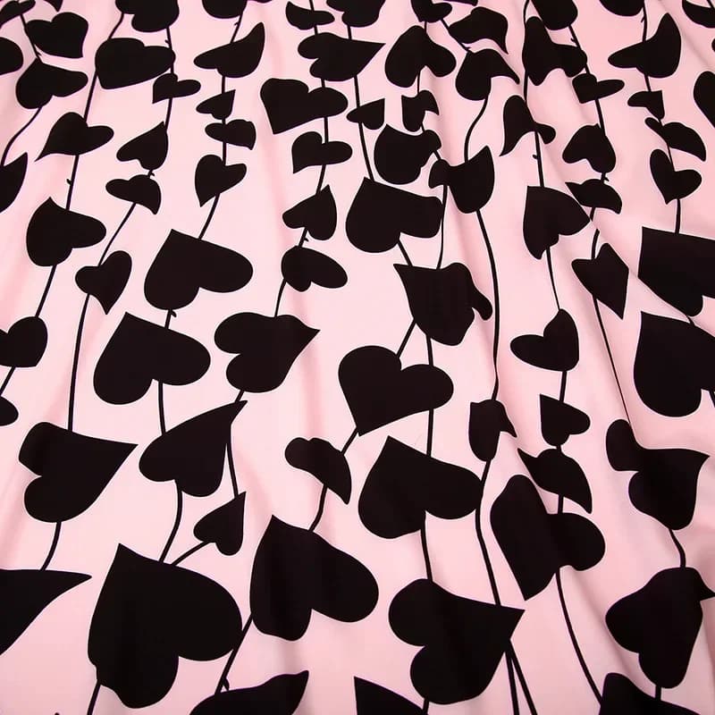 Début du printemps nouveau tissu d'impression numérique rose amour petite fleur vêtements de haute qualité robe