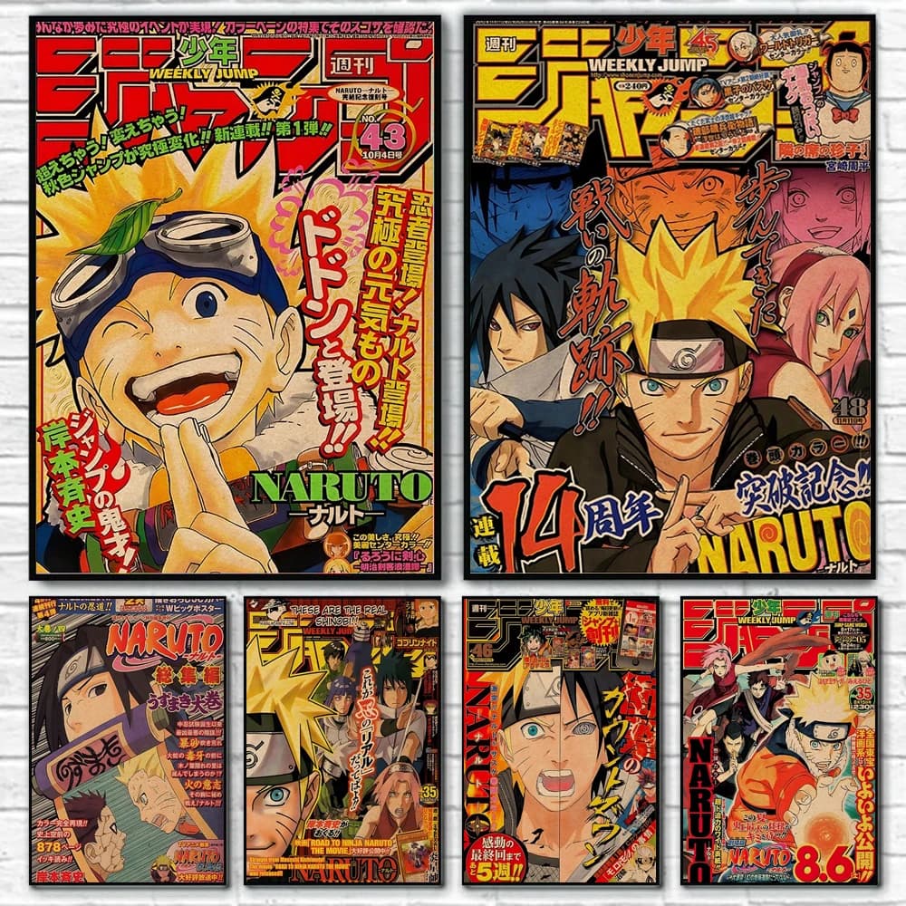 Affiche Naruto Akatsuki organisation Naruto Sasuke Magazine murale fond mur japonais Manga papier peint dortoir papier peint
