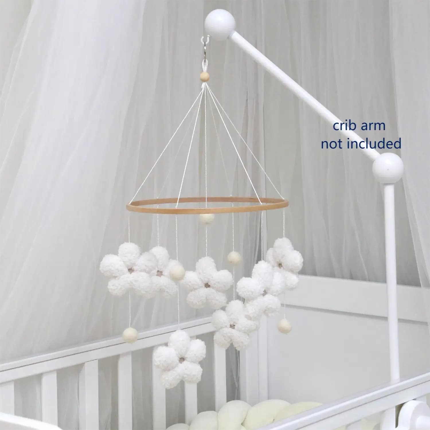 Boucle fleur bébé Mobile pépinière décor nouveau-né Mobile berceau suspendu décoration florale Mobile