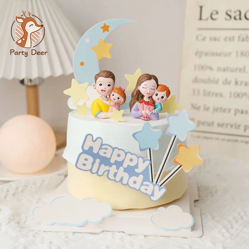Décoration de gâteau d'anniversaire en résine pour père