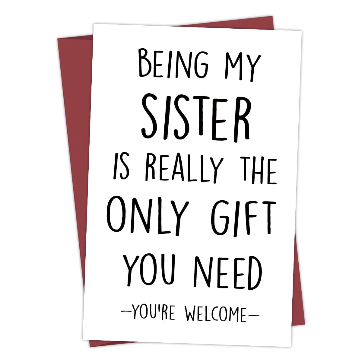 Carte d'anniversaire amusante pour sœur, carte de vœux d'anniversaire humoristique pour sœur, carte cadeaux pour sœur, carte personnalisée avec enveloppes, 1 pièce