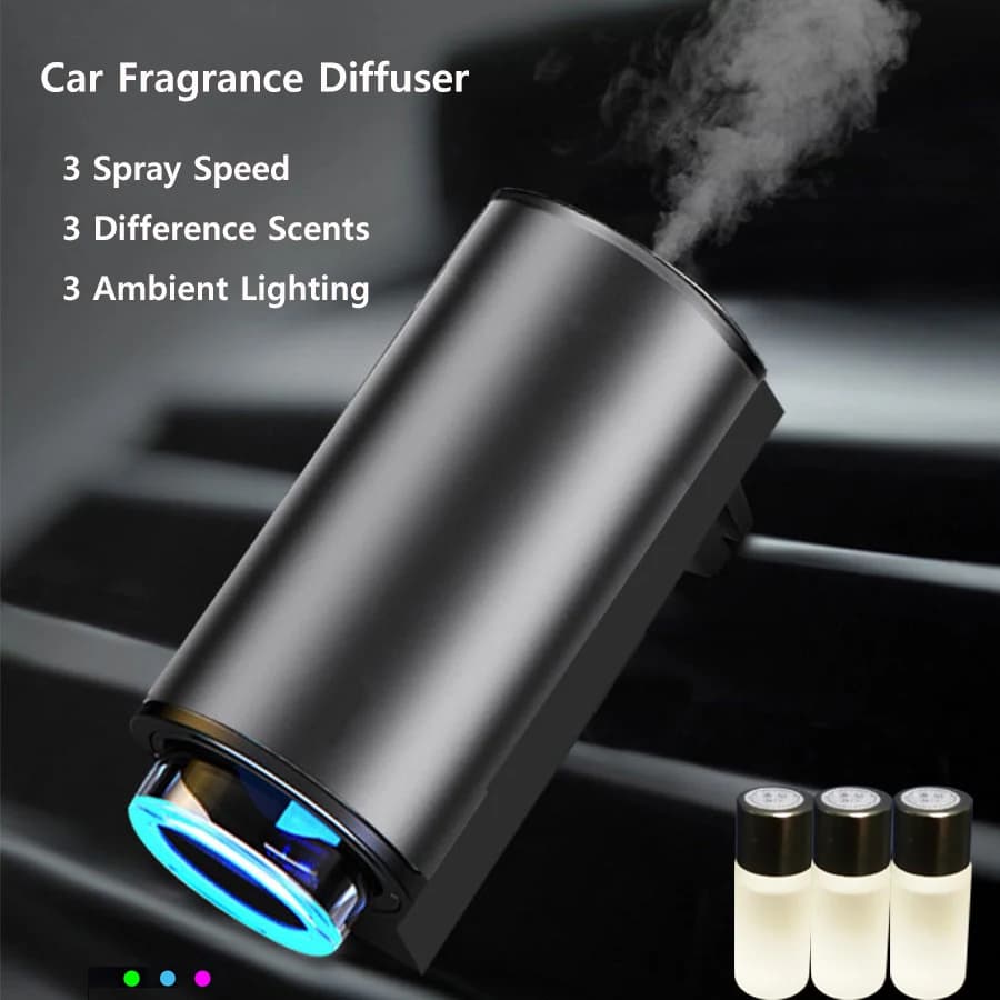 Diffuseur d'huile aromatique pour voiture, diffuseur de parfum, 3 parfums, désodorisant pour véhicule, bon odeur, purification de l'intérieur