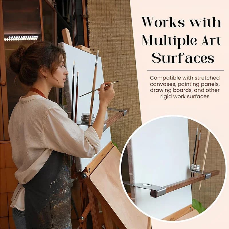 Support de main pour chevalet, pont de maintien de la main pour artiste avec accoudoirs réglables pour les détails de peinture, outil de support pour travaux sur chevalets