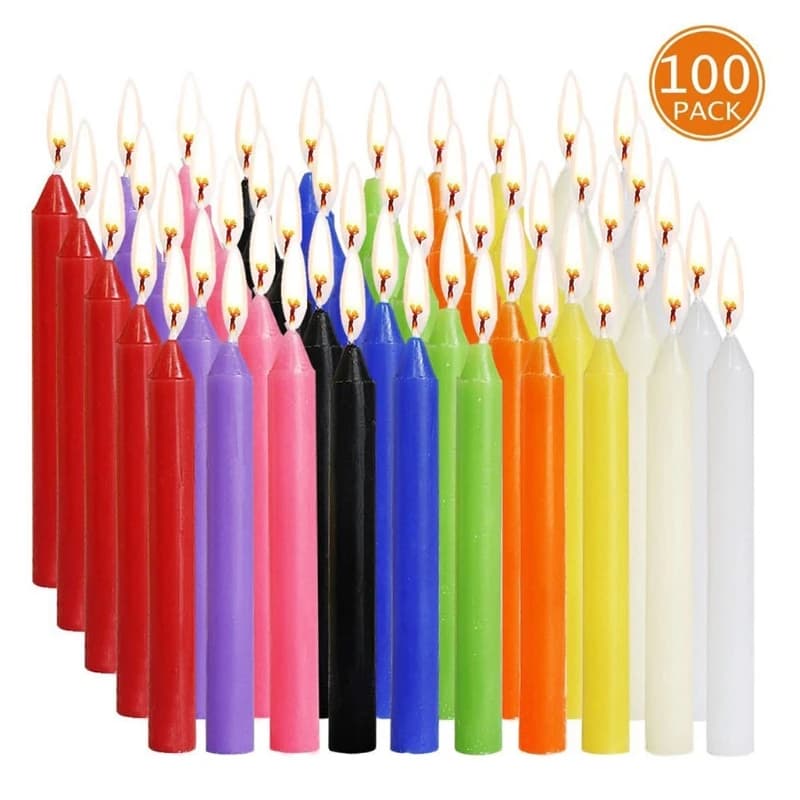 100 bougies coniques, non parfumées