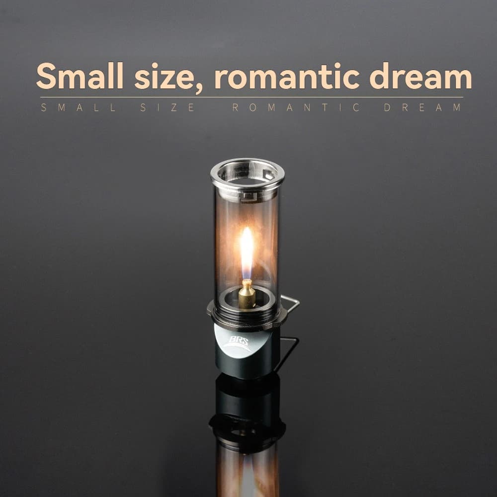 BRS Dreamlike Mini Lampe à bougie coupe-vent, brûleur à gaz, réchaud pour le camping en plein air, équipement d'éclairage de tente, lampe à bougie portable