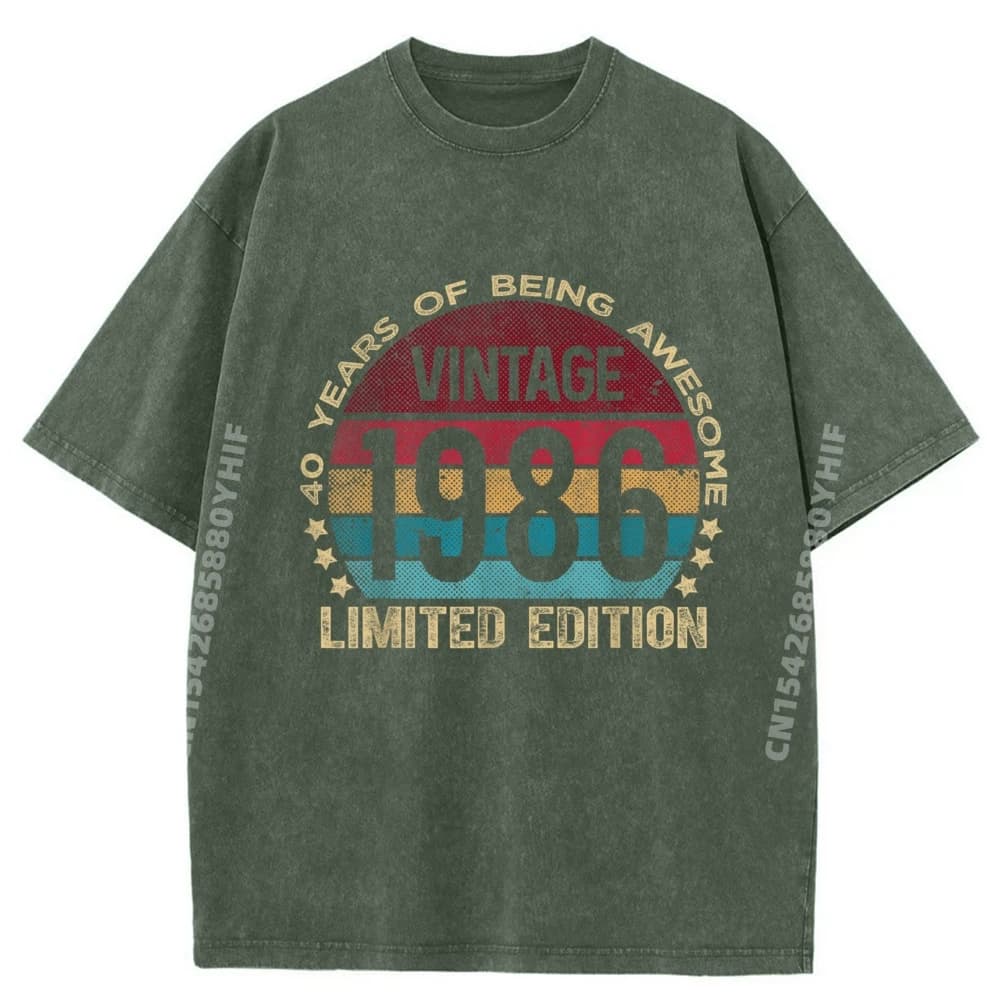 Cadeaux pour 40 ans, vintage 1986, édition limitée, t-shirt graphique pour 40e anniversaire, design de chemise de Noël