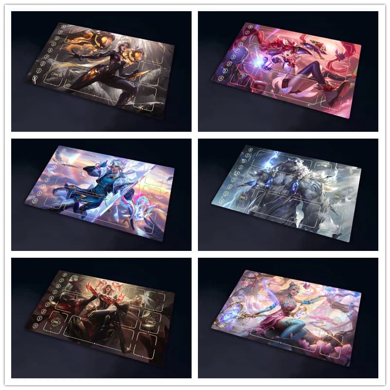 600*350*2mm jeu d'anime League of Legends LOL TCG accessoire de jeu bricolage carte tapis de jeu Jinx Irelia Kaisa Lux objets de collection cadeau jouets