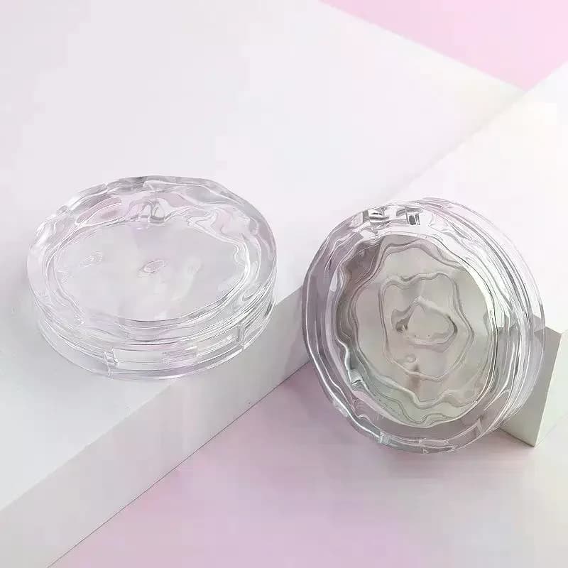 Boîte vide transparente ondulée pour palette de cosmétiques, fard à paupières, blush, rouge à lèvres, poudre de maquillage DIY