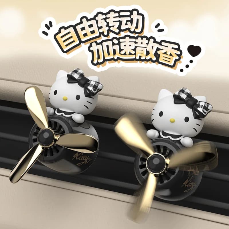 Diffuseur de parfum pour voiture Anime Hello Kitty, désodorisant d'ambiance Sanrio, décoration de dessin animé, accessoire auto, cadeau de Noël