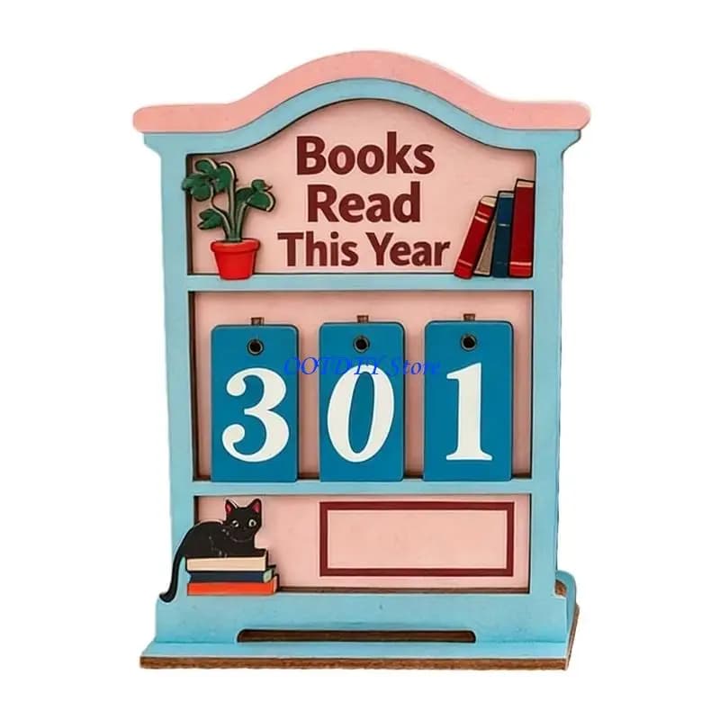 367A (1 pièces) compteur livres lus cette année, cadeaux saint-valentin pour les lectrices, décor d'étagère comptoir