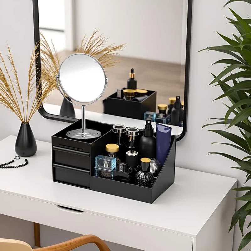 Présentoir de parfum pour hommes, support de Cologne, organisateur de comptoir avec tiroirs