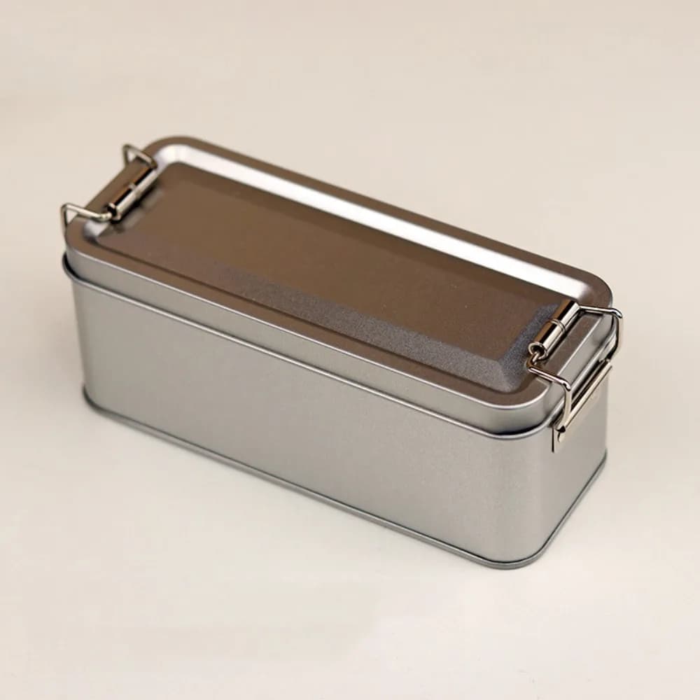 Boîte en fer rectangulaire en métal de haute qualité avec couvercle, boîte de rangement, boîte d'emballage de gâteaux, boîte en fer à boucle Durable à l'ancienne