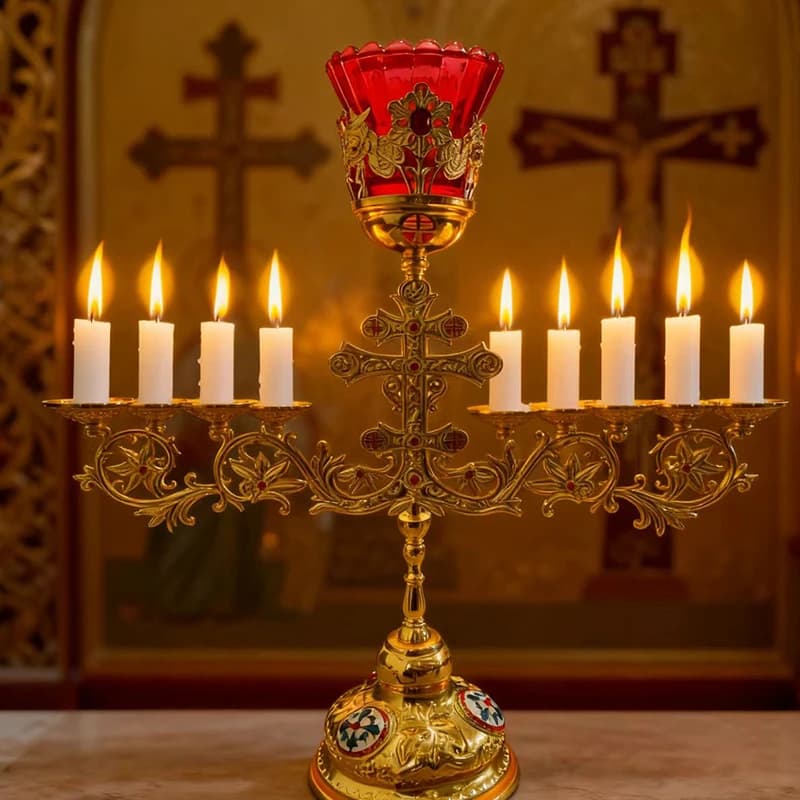 Nouveaux bougeoirs dorés églises sacraments religieux églises de jésus orthodoxes orientales articles de cérémonie décorations de noël