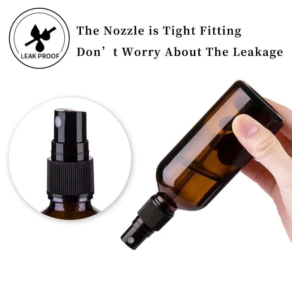 Bouteille de parfum en verre ambré de 5ml à 100ml, 1 pièce, pulvérisateur, bouteille d'atomisation, bouteilles rechargeables de voyage, conteneurs d'huile essentielle