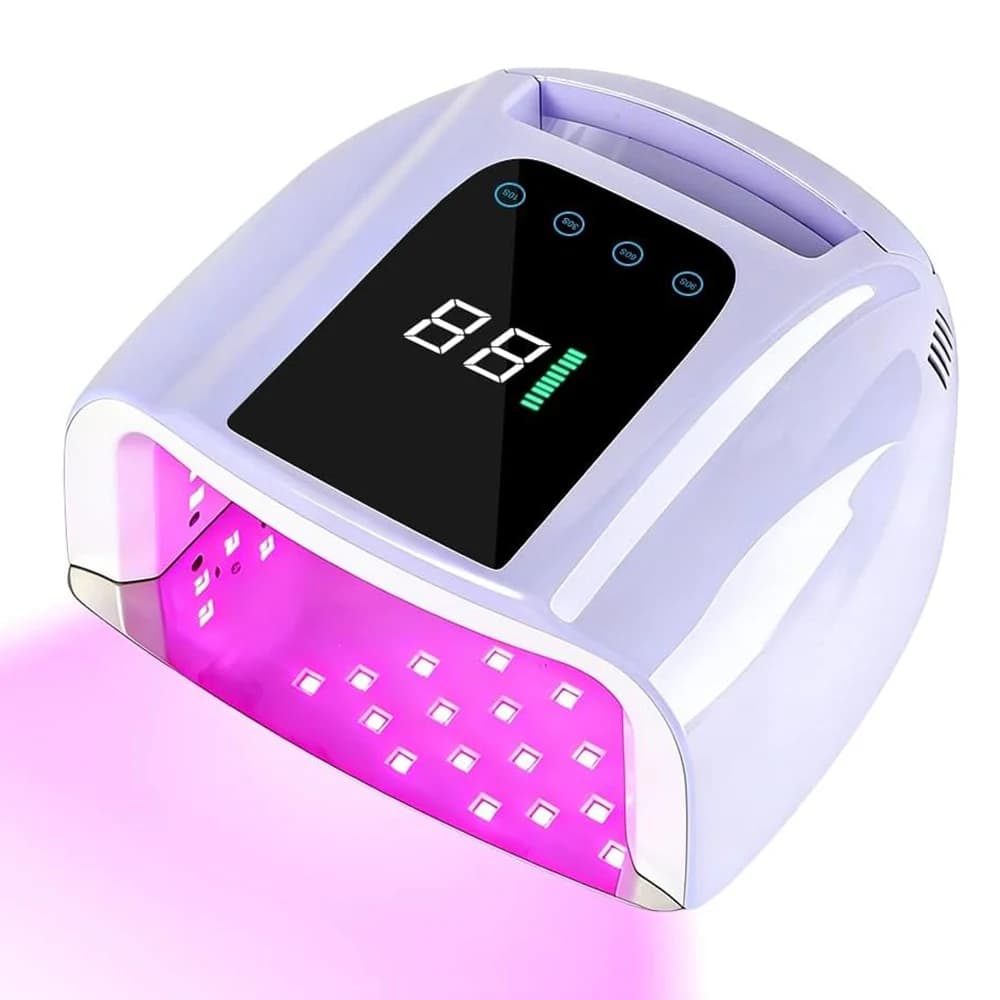 Lampe à ongles rechargeable sans fil 96W, lampe UV LED hybride avec base réfléchissante et écran HD