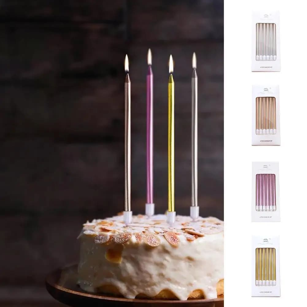 Bougies d'anniversaire en métal doré et argenté, colorées, pour décoration de gâteaux DIY, baby shower, révélation du sexe, et décoration de cupcakes