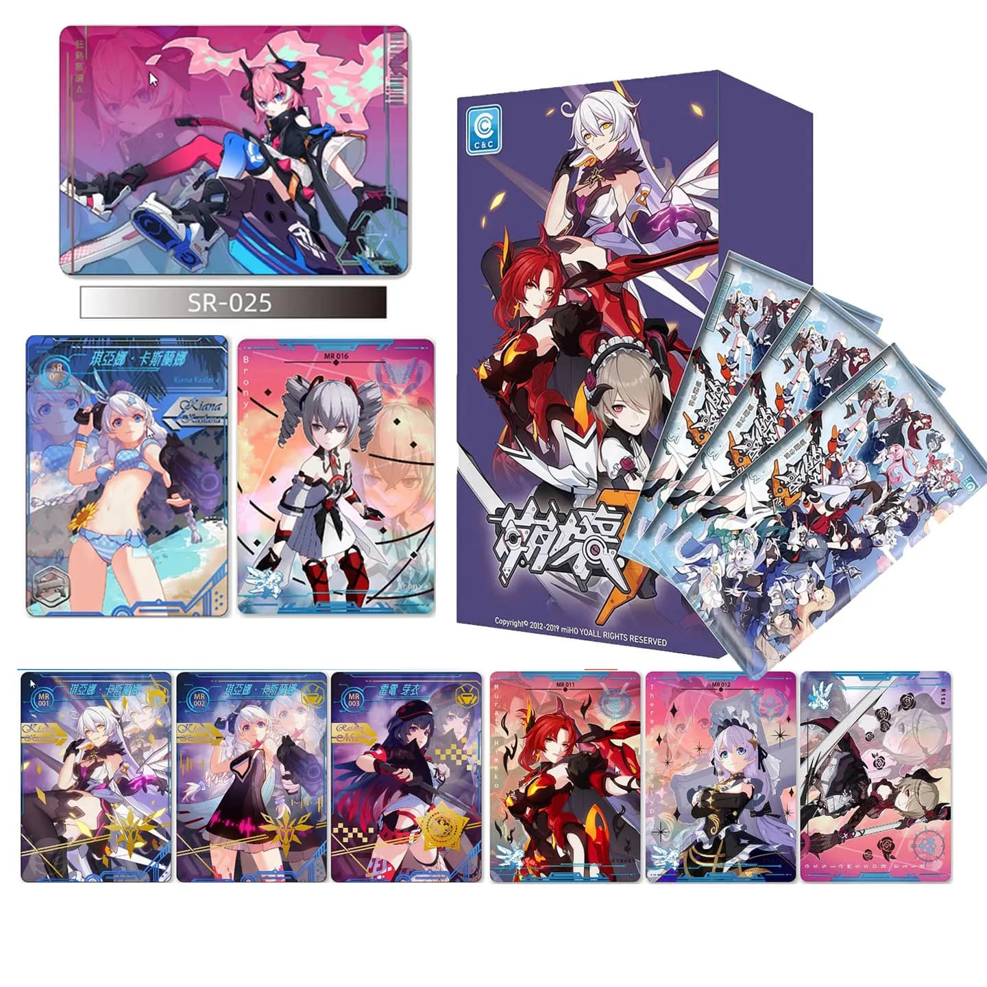 Carte de collection Honkai Impact 3rd Kiana Kaslana, collection de cartes de dessins animés, jouet cadeau
