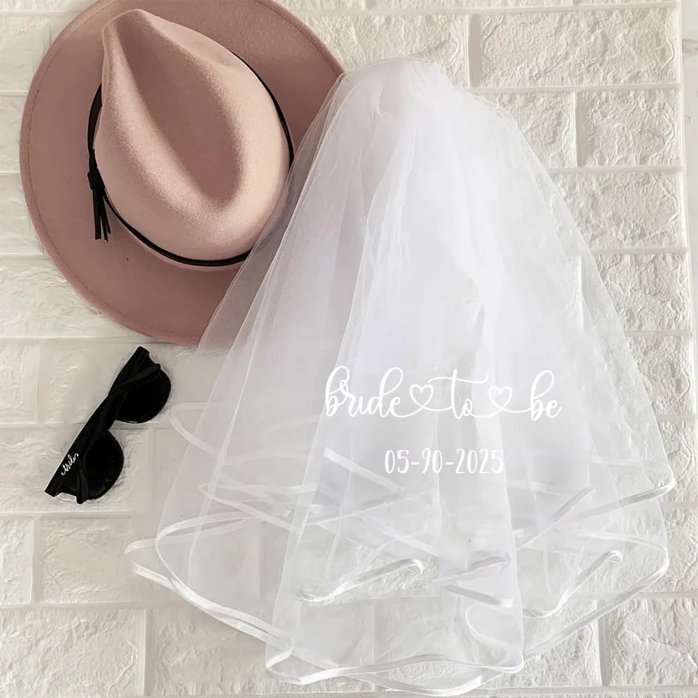 Date personnalisée future mme mariée pour être voile mariage fiançailles nuptiale douche Bachelorette poule fête fournitures décoration cadeau