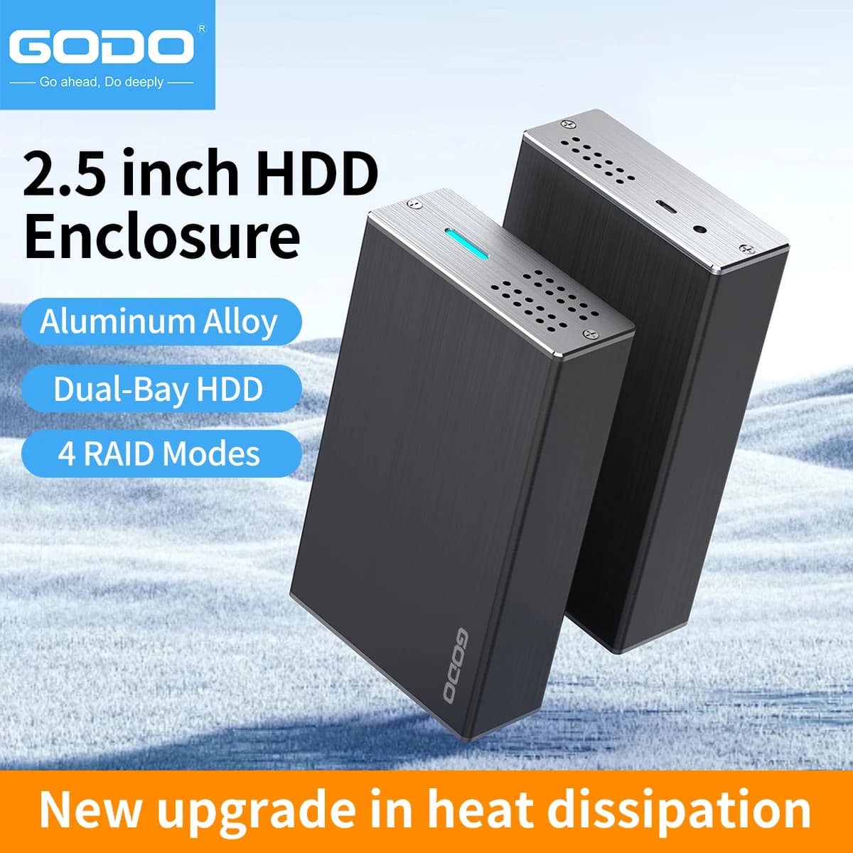 Boîtier RAID GODO 2 baies USB 3.0 pour disques durs 2