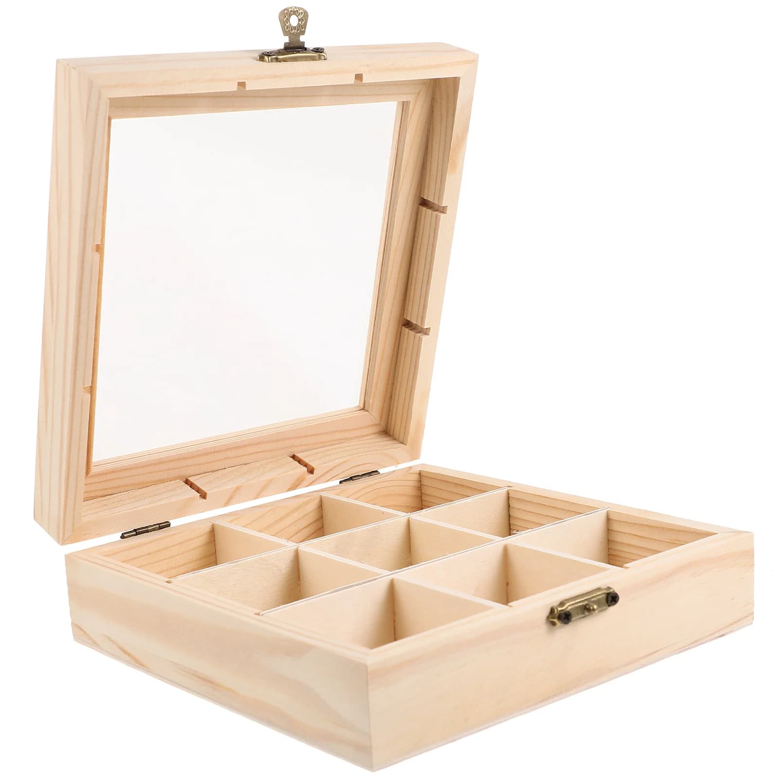 Boîte à thé en bois 9 grilles