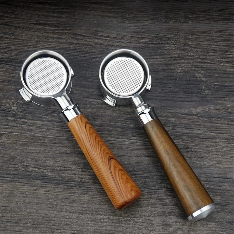 Porte-filtre à café sans fond pour Delonghi Dedica, outils de panier de filtre de rechange, manche en bois massif, ec680, ec685